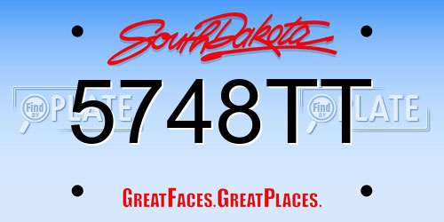 5748TT South Dakota License Plate