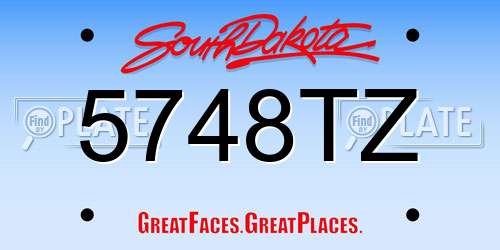 5748TZ South Dakota License Plate