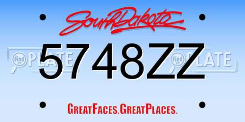 5748ZZ South Dakota License Plate