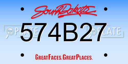 574B27 South Dakota License Plate