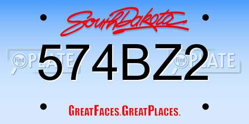 574BZ2 South Dakota License Plate