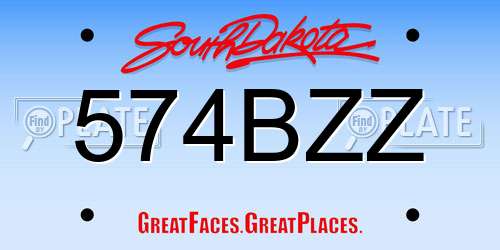 574BZZ South Dakota License Plate