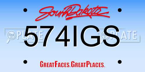 574IGS South Dakota License Plate