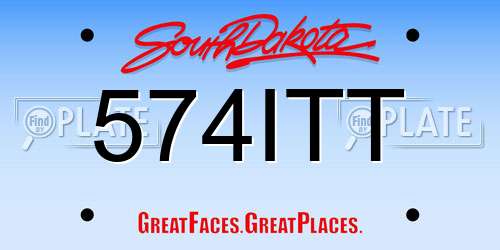 574ITT South Dakota License Plate