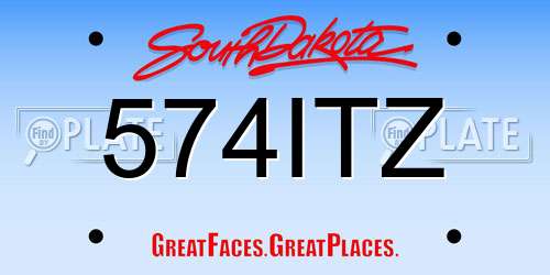 574ITZ South Dakota License Plate