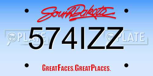 574IZZ South Dakota License Plate