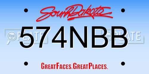 574NBB South Dakota License Plate