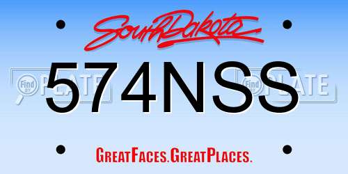 574NSS South Dakota License Plate