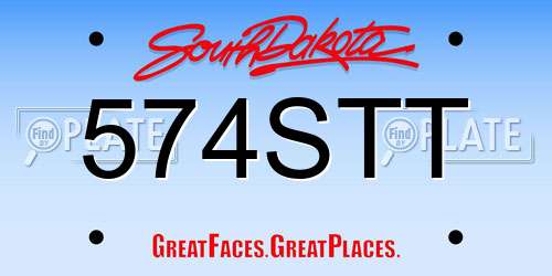 574STT South Dakota License Plate