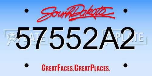 57552A2 South Dakota License Plate