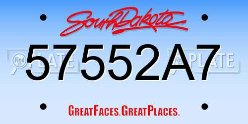 57552A7 South Dakota License Plate