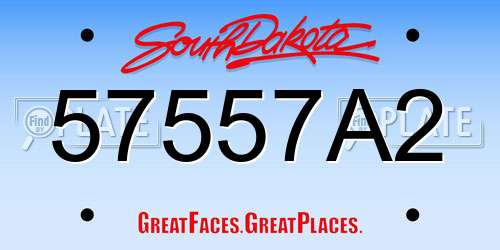 57557A2 South Dakota License Plate