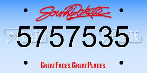 5757535 South Dakota License Plate