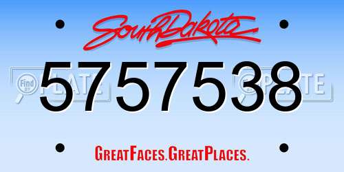 5757538 South Dakota License Plate