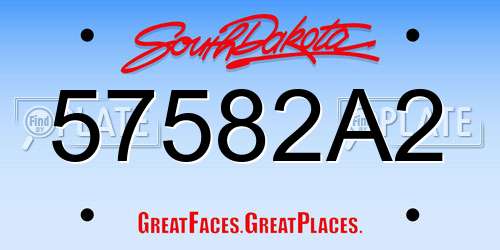 57582A2 South Dakota License Plate