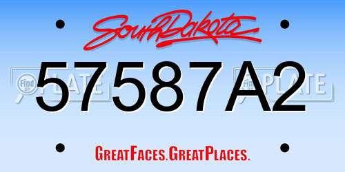 57587A2 South Dakota License Plate