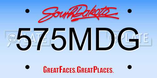 575MDG South Dakota License Plate