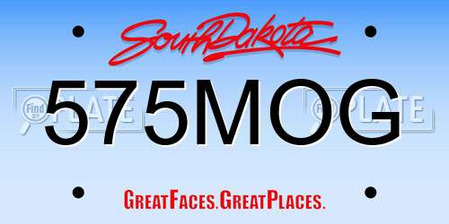 575MOG South Dakota License Plate