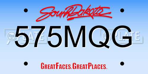 575MQG South Dakota License Plate