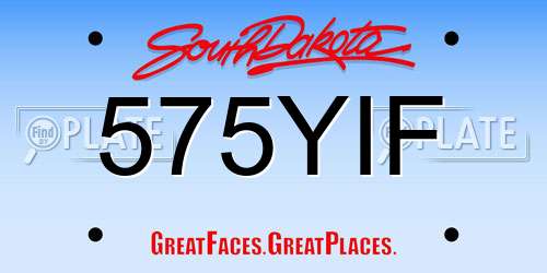 575YIF South Dakota License Plate