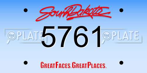 5761 South Dakota License Plate
