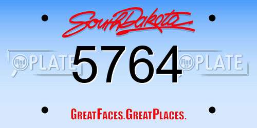5764 South Dakota License Plate