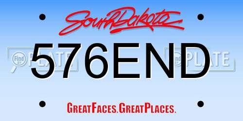 576END South Dakota License Plate