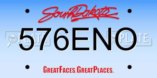 576ENO South Dakota License Plate