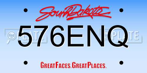576ENQ South Dakota License Plate