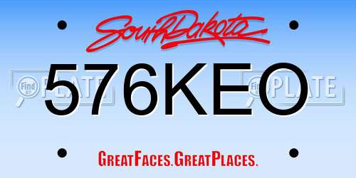 576KEO South Dakota License Plate