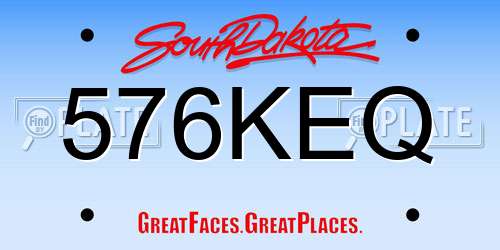 576KEQ South Dakota License Plate