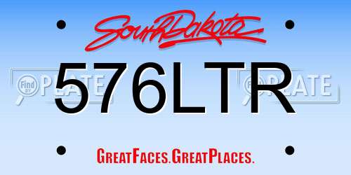 576LTR South Dakota License Plate