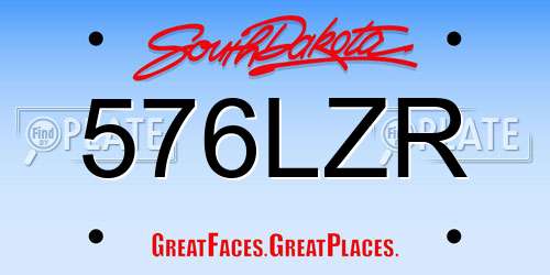 576LZR South Dakota License Plate