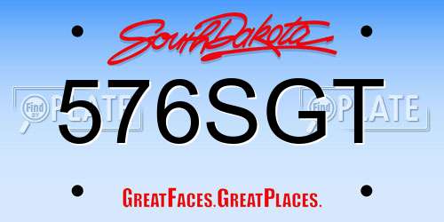 576SGT South Dakota License Plate