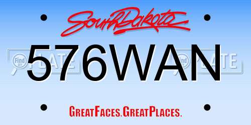 576WAN South Dakota License Plate
