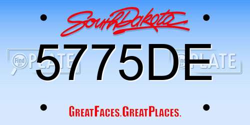 5775DE South Dakota License Plate