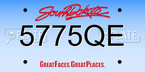 5775QE South Dakota License Plate