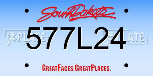 577L24 South Dakota License Plate