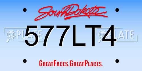 577LT4 South Dakota License Plate