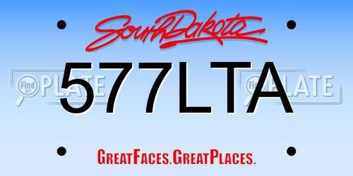 577LTA South Dakota License Plate