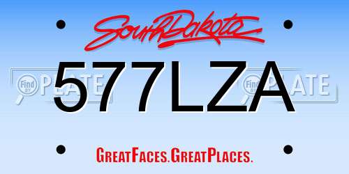 577LZA South Dakota License Plate