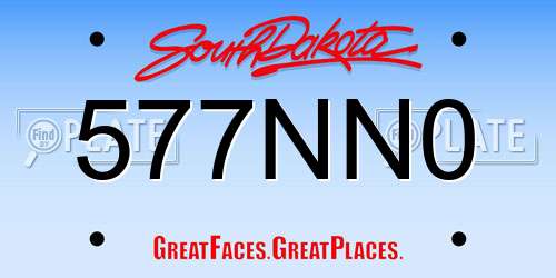 577NN0 South Dakota License Plate