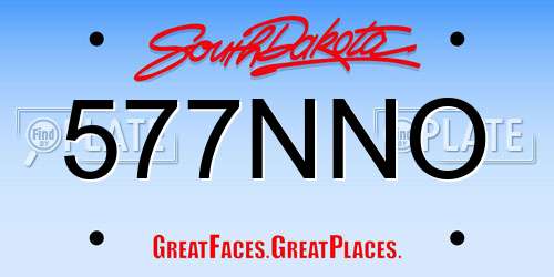 577NNO South Dakota License Plate