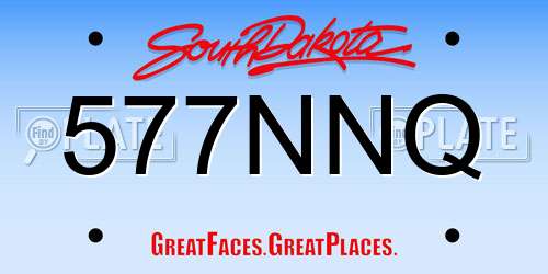577NNQ South Dakota License Plate
