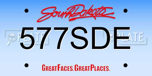 577SDE South Dakota License Plate