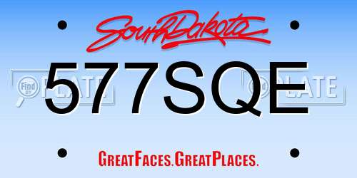 577SQE South Dakota License Plate