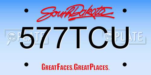 577TCU South Dakota License Plate
