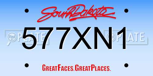 577XN1 South Dakota License Plate