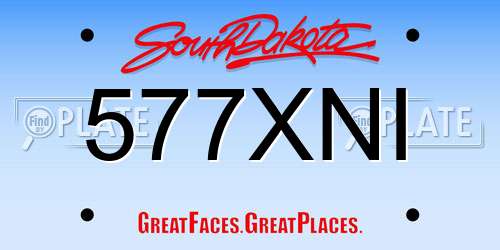 577XNI South Dakota License Plate