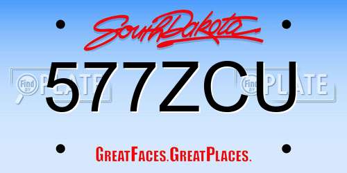 577ZCU South Dakota License Plate